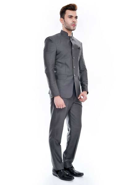 Suits Polyester Party Wear Regular fit Stand Collar Designer Self 2 Piece Suit Zed Club